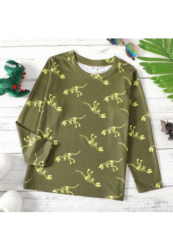 Kid Boy Animal Dinosaur Print Long-sleeve Tee