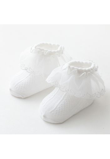 Baby / Toddler Solid Lace Flounced Breathable Socks