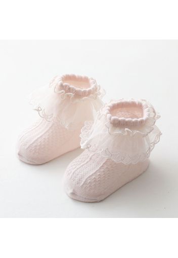 Baby / Toddler Solid Lace Flounced Breathable Socks