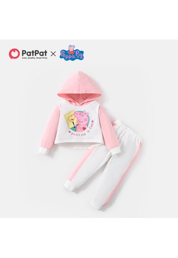 Peppa Pig 2-piece Toddler Girl Colorblock Cotton Hooded Sweatshirts and Pants Set