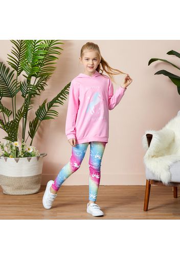 Kid Girl Unicorn Hoodie and Leggings Set