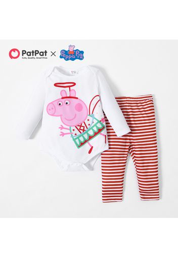 Peppa Pig 2-piece Baby Boy Big Graphic Bodysuit and Stripe Pants Set