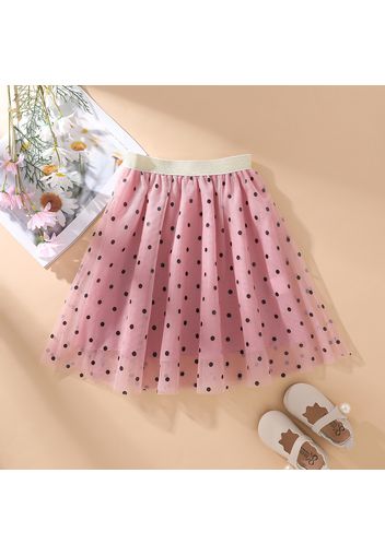 Kid Girl Polka dots Elasticized Mesh Skirt