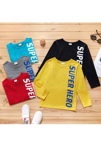 Stylish Kid Boy Letter Print Casual Long-sleeve T-shirt