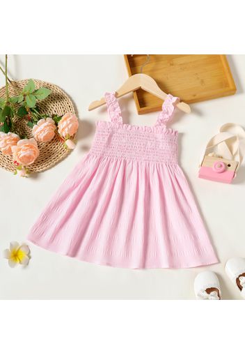 Toddler Girl Smocked Solid Color Cami Dress