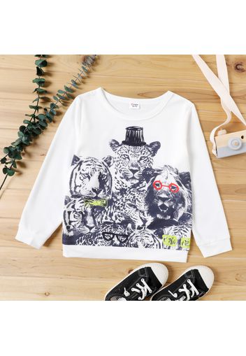 Kid Boy Animal Print Casual Pullover Sweatshirt