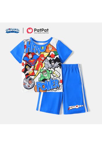 Justice League 2-piece Kid Boy Super Heros Colorblock Tee and Shorts Set