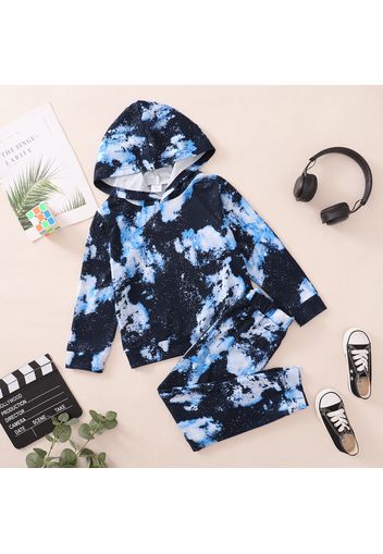 2-piece Kid Boy Tie Dye Hoodie Sweatshirt and Pants Casual Set