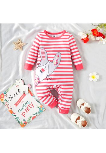 Baby Girl Cartoon Animal Print Long-sleeve Jumpsuit