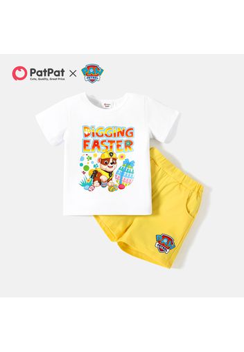 PAW Patrol 2-piece Toddler Boy Letter Print Cotton Tee and Elasticized Shorts Set