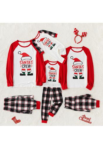 Christmas Hat and Boots Letter Print Red Family Matching Long-sleeve Pajamas Sets (Flame Resistant)