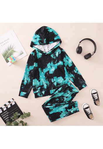 2-piece Kid Boy Tie Dye Hoodie Sweatshirt and Pants Casual Set