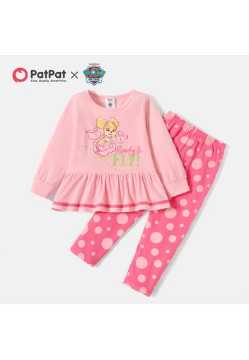 PAW Patrol 2-piece Toddler Girl Skye Cotton Top and Polka Dots Pants Set