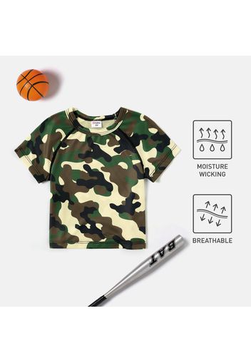 Baby Boy Camouflage Textured Short-sleeve T-shirt