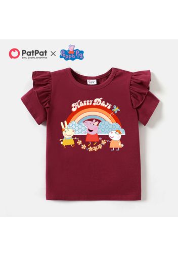 Peppa Pig Toddler Girl Rainbow Floral Cotton Tee