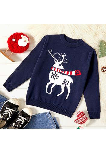 Kid Girl/Kid Boy Christmas Deer Pattern Skin-friendly Knit Sweater