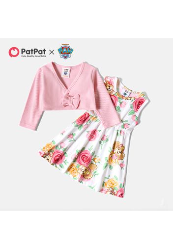 PAW Patrol Toddler Girl 2-piece Solid Top and Floral Tank Dress Set