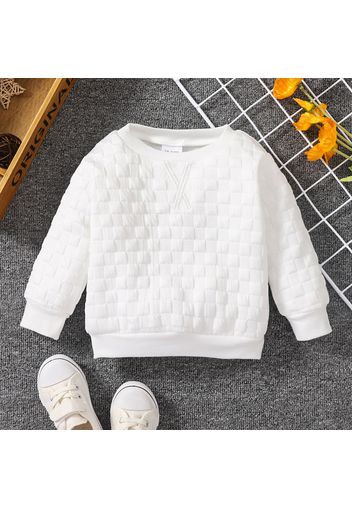 Toddler Boy Basic Solid Color Textured Pullover Sweatshirt