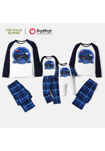 The Polar Express Family Matching Train Ride Top and Plaid Pants Pajamas Sets