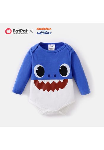 Baby Shark Cotton Shark Face Graphic Colorblock Bodysuit for Baby