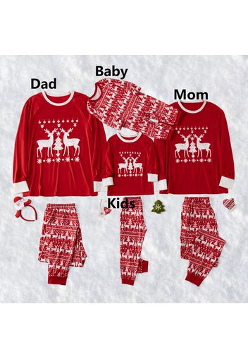 Mosaic Family Matching ReinDeer Pajamas Set for Dad - Mom - Kid(Flame Resistant)