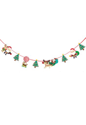 Christmas Cartoon Bunting Party Supplies, Christmas Banners Decor Flags Hanging for Christmas Party Home Decoration Banners