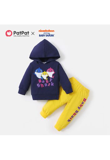 Baby Shark 2-piece Baby Boy Cotton Graphic Hooded Sweatshirt and Pants Set