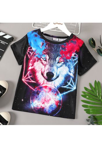 Kid Boy 100% Cotton Animal Tie Dyed Casual Short-sleeve Tee