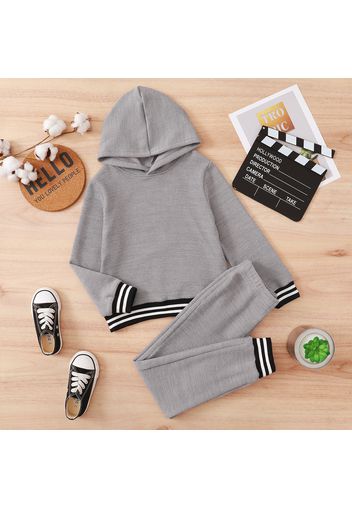 2-piece Kid Boy/Kid Girl Striped Hoodie Sweatshirt and Pants Casual Set