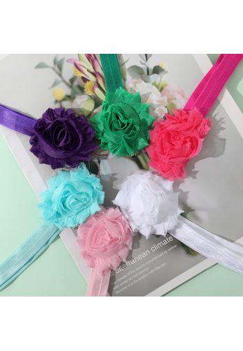 6-pack Pure Color Chiffon Big Floral Headband Hair Accessories for Girls