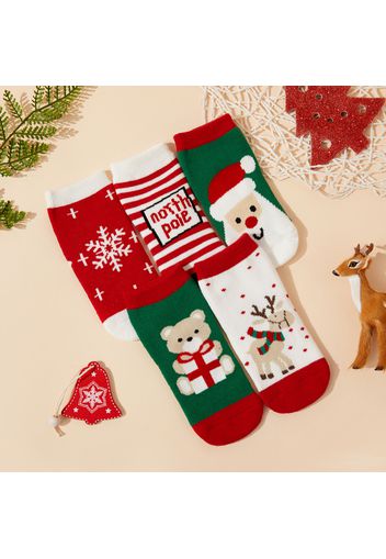 5-pack Christmas Baby / Toddler Winter Thick Terry Non-slip Socks