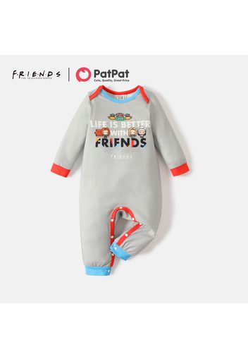 Friends Baby Boy/Girl Colorblock Long-sleeve Graphic Jumpsuit