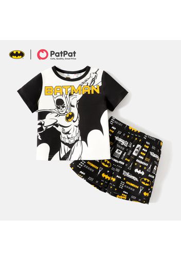 Batman 2-piece Toddler Boy Letter Figure Print Short-sleeve Tee and Elasticized Shorts Set