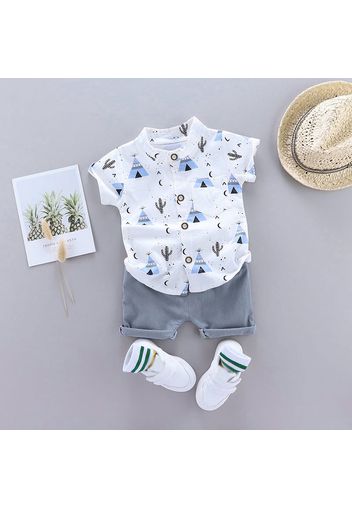 2pcs Cactus Print Short-sleeve Baby Set