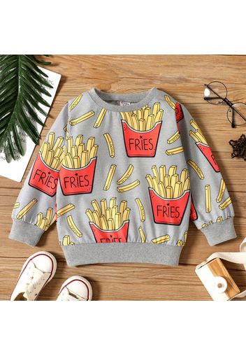 Toddler Boy Food French Fries Print Pullover Sweatshirt