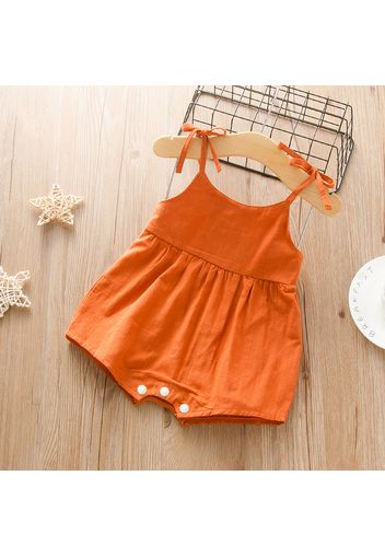 100% Cotton Solid Sleeveless Baby Romper