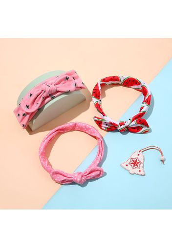 3-pack Allover Print Bow Headband Hair Accessories for Girls