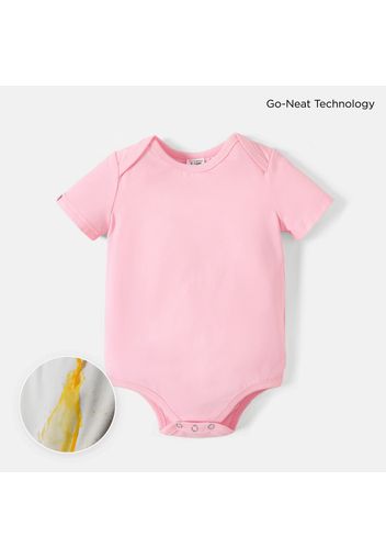 Go-Neat Water & Stain Resistant Eco Baby Boy/Girl Solid  Short-sleeve Romper