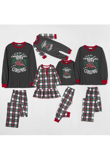 Mosaic Family Matching Holly Jolly Christmas Pajamas Set（Flame resistant）