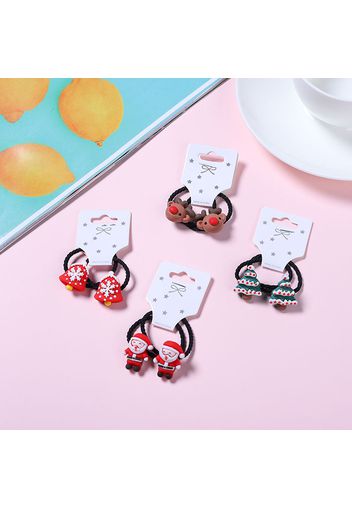 8-pack Christmas Hair Ties Santa Claus Elk Pine Tree Bell Hair Ties for Girls