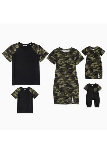 Camouflage Series Family Matching Sets(Tight slit Mini Dresses for Mom and Girl)