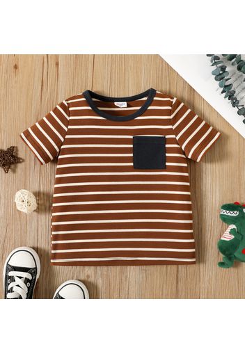 Toddler Boy Stripe Pocket Design Short-sleeve Tee