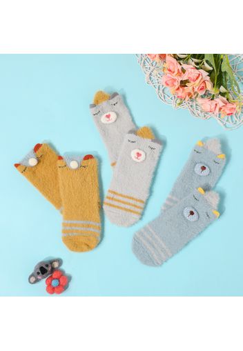 3-pack Baby / Toddler Cartoon Animal Three-dimensional Non-slip Floor Socks