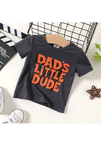 Baby Boy Letter Print Round Neck Short-sleeve T-shirt