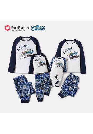 Smurfs Family Matching Merry Christmas Top and Allover Pants Pajamas Sets