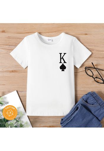 Kid Boy/Kid Girl 95% Cotton Playing Card Print Short-sleeve Tee