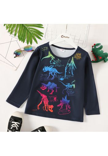 Kid Boy Animal Dinosaur Print Long-sleeve Tee