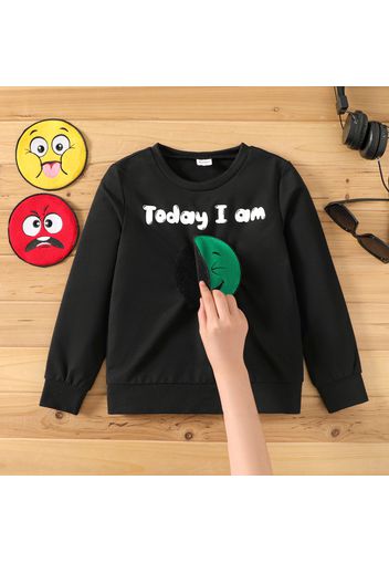 Kid Boy/Kid Girl Emojis Embroidered Removable Velcro closure Design Sweatshirt ( 3 Patch is included)