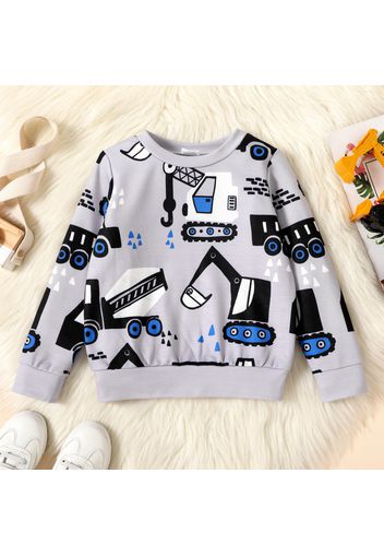 Toddler Boy Vehicle Print Casual Pullover Sweatshirt