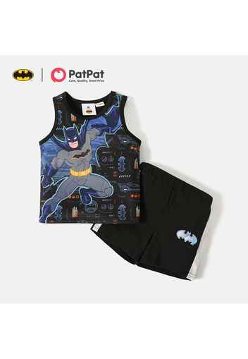 Batman 2pcs Toddler Boy Figure Print Sleeveless Tee and Elasticized Shorts Set